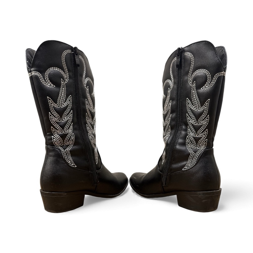 Fashion Nova Black and White Kids Cowboy Boots - Picture 4 of 9
